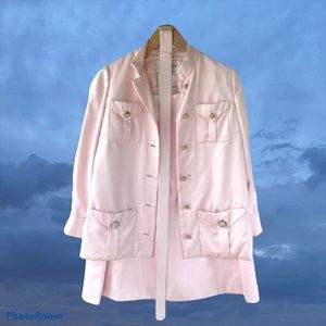 Vintage Pink Skirt Suit with Matching Belt